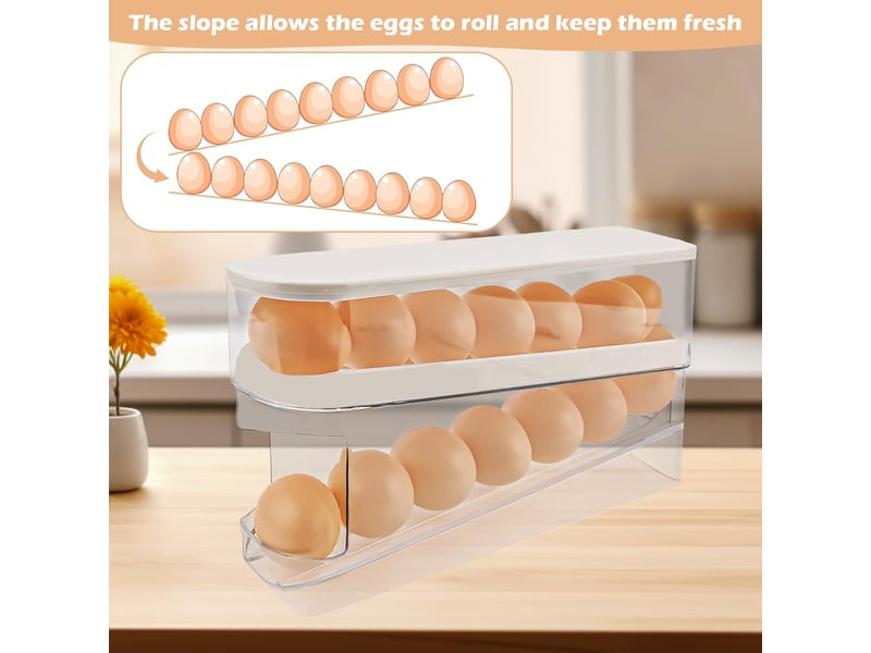  Boîte à œufs blanche, 30,3*8,5*14,2 cm, 1 pièce, pour le réfrigérateur et le rangement dans la cuisine  - Conforama C
