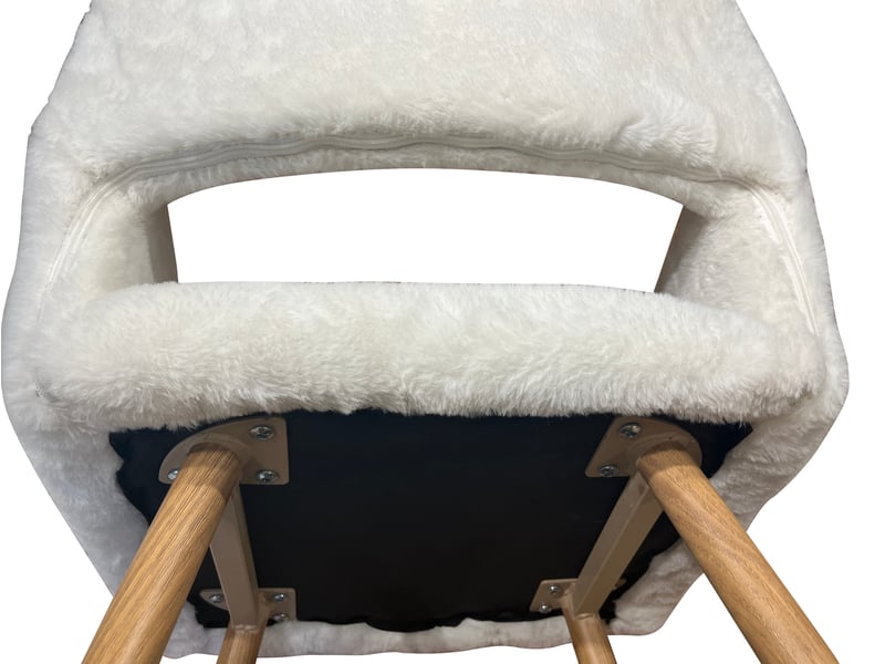  Chaise de salle à manger 59x46x79 cm avec accoudoirs blanche  - Conforama D