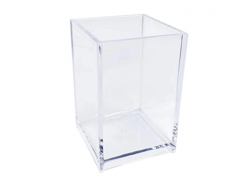  Pot à crayons de bureau en acrylique, organiseur de rangement transparent de grande capacité pour pinceaux de maquillage  - Conforama D