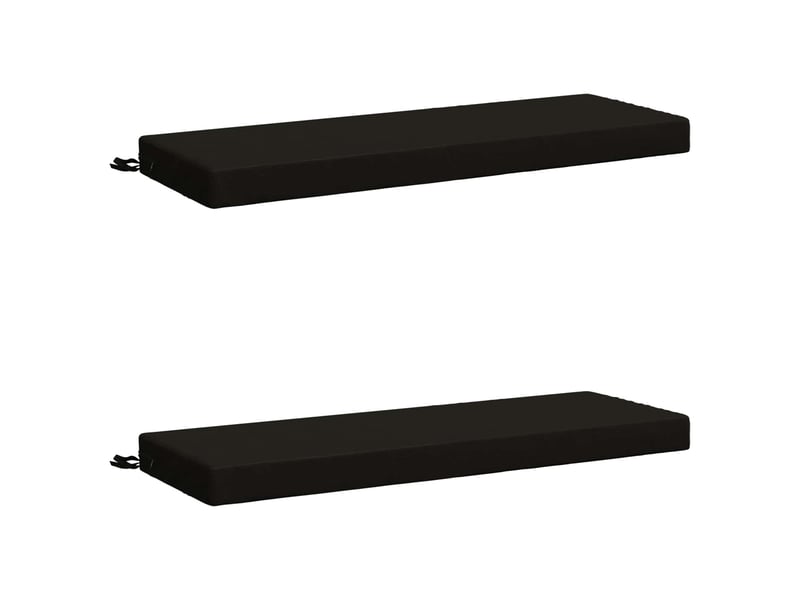  Lot de 2 coussins de banc, coussins d'assise soest 100 % polyester noir cf57289  - Conforama A