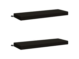 Lot de 2 coussins de banc, coussins d'assise soest 100 % polyester noir cf57289
