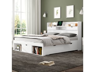 Lit combiné 160x200 cm HAUSS SPOLE   coloris blanc