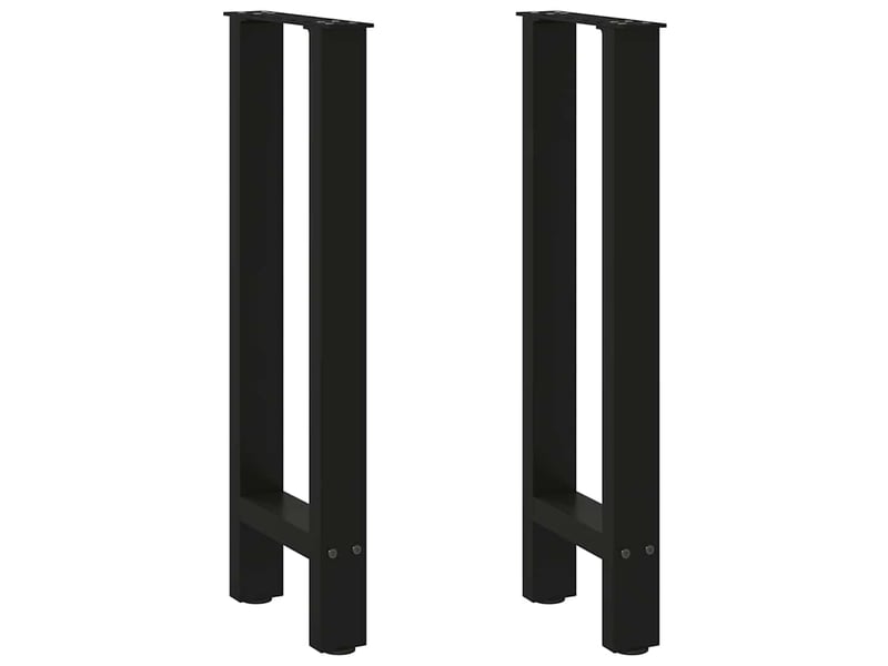  Lot de 2 pieds de console réglables modernes 28 x 73 cm en acier noir 02_0057532  - Conforama A