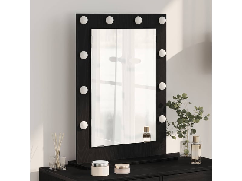 Miroir de vanité, miroir de coiffeuse chêne noir 70 x 50 x 18 cm rectangulaire cf62764 - Conforama B