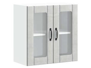 Armoire murale de cuisine avec porte en verre lucca gris béton shl6228