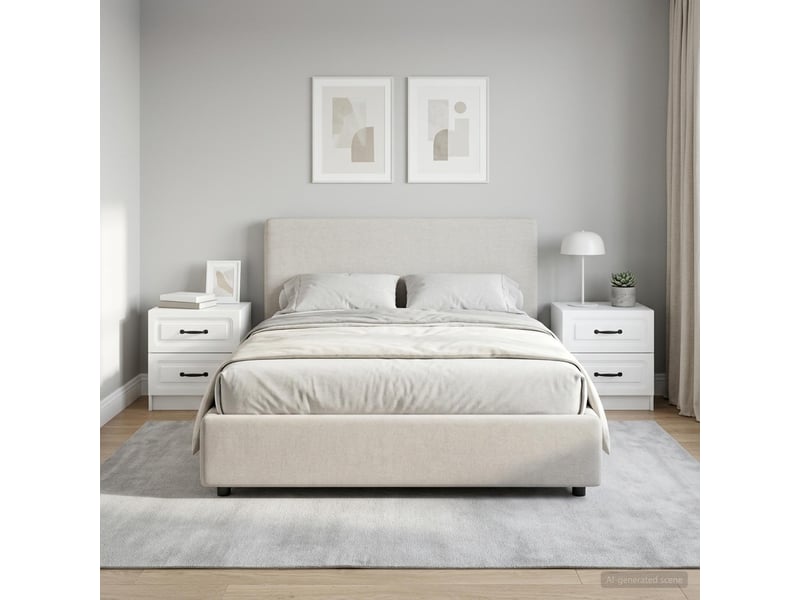 Table de chevet - cabinet de chevet - table de nuit 2 pièces blanc 43 x 34,5 x 44,5 cm - Conforama C