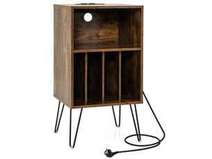 Support pour tourne-disque 48 x 40 x 88 cm améliore l'expérience audio fonction de rangement en bois marron rustique 20_0013714