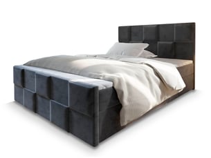 Lit avec rangement 160x200 cm <strong>MASSENO</strong> <strong></strong> coloris gris