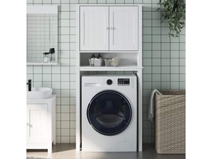 Armoire pour machine à laver berg blanc bois massif cf65480