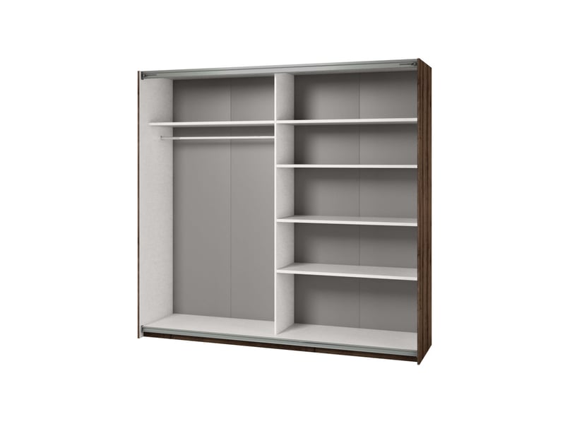  Armoire orion 2 portes avec miroir 220 cm - chêne foncé ORION - Conforama D
