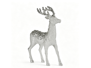 Renne de noël krist+ blanc argent 15 x 45 x 30 cm