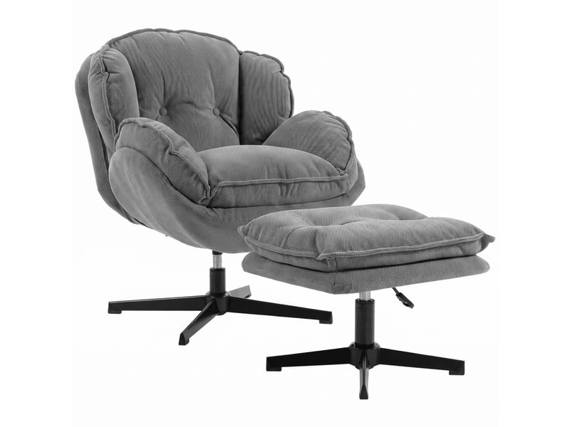  Fauteuil inclinable avec repose-pieds réglable en hauteur, pour salon, gris  - Conforama A