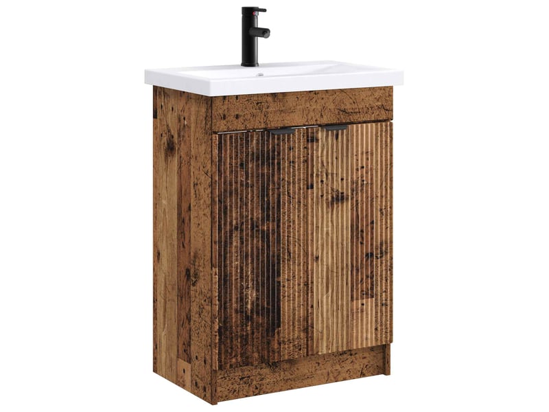  Ensemble de mobilier de salle de bain bois ancien shl9768  - Conforama A