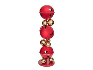Lot de 12 grelots de noël en métal rouge h. 85 cm pour l'extérieur
