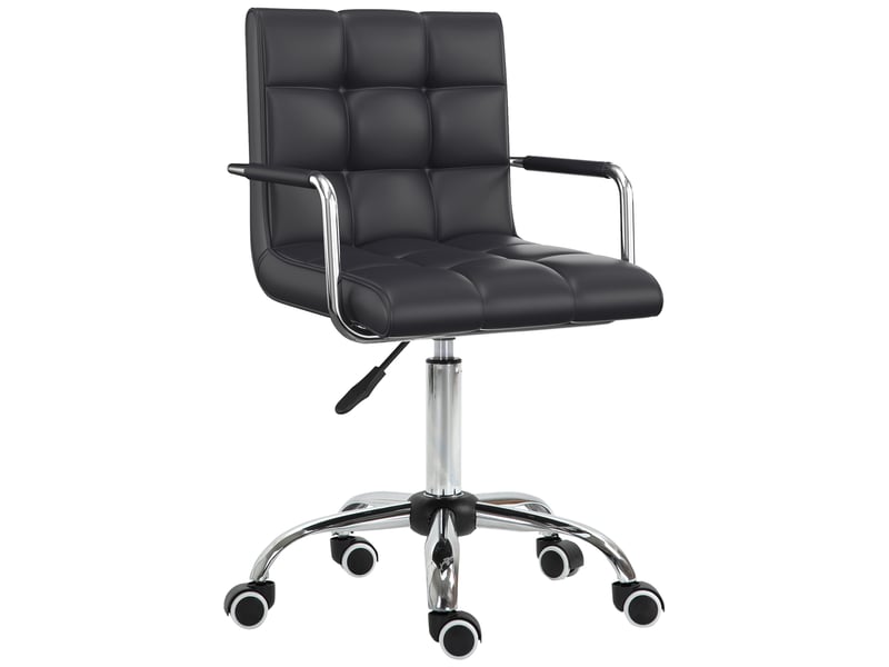  Chaise de bureau fauteuil manager pivotant hauteur réglable revêtement synthétique capitonné noir  - Conforama B