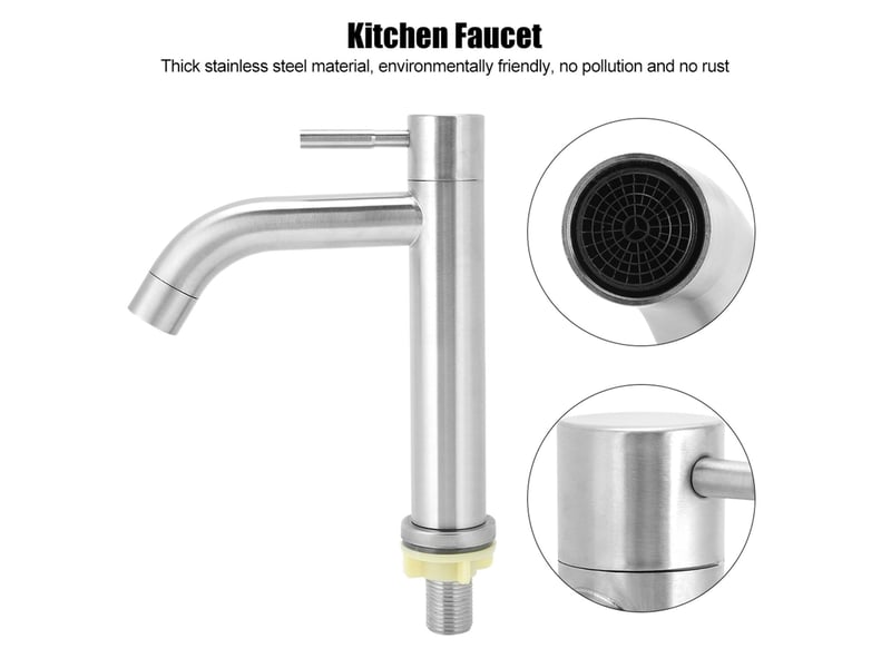  Robinet d'eau froide simple en acier inoxydable, filetage mâle g12 pouces, sous le comptoir  - Conforama D
