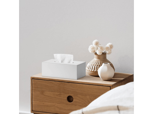 Boîte à mouchoirs en cuir haut de gamme et élégante - convient pour la maison, le bureau, la voiture, etc. - 1 pièce (blanche)
