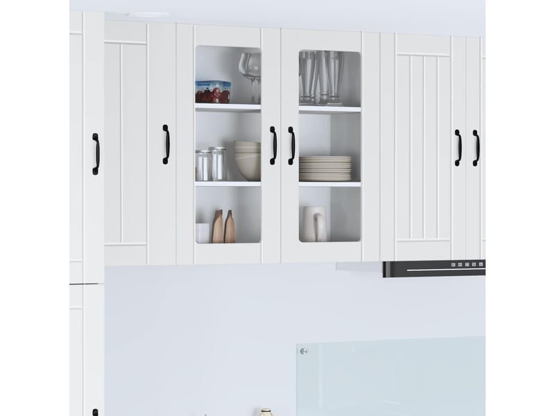 Meuble mural de cuisine, cabinet en verre mural blanc 80x31x80cm shl3455 - Conforama B