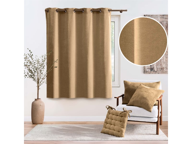  Rideau tamisant à œillets en velours chenille 140x180 cm  - Conforama E