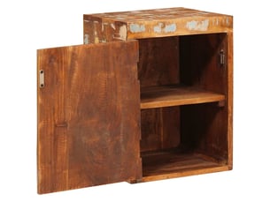 Table de chevet - cabinet de chevet - table de nuit marron bois massif de récupération