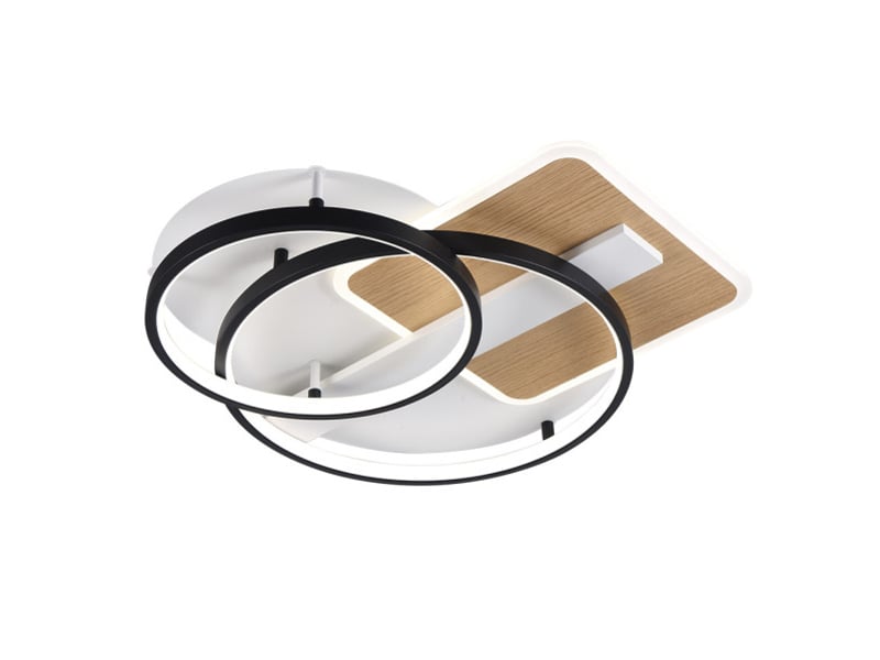  Fabrilamp azores, plafonnier, moderne, led, 120 w, 10200 lm, 3000-4000-6000 k, noirmadera, 9 x 50 x 50 cm 224285088 - Conforama A