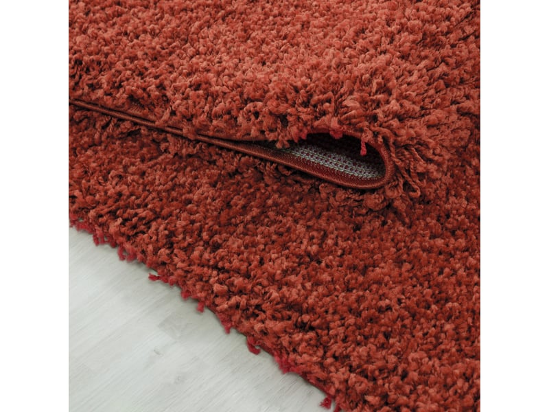 Shaggy - tapis uni rond - terra 120 x 120 cm LIFE1201201500TERRA - Conforama D