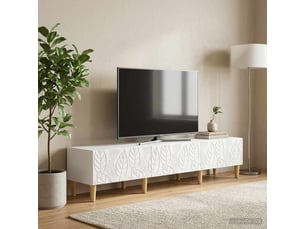 Meuble tv coloris blanc 147 cm <strong></strong>  <strong></strong>