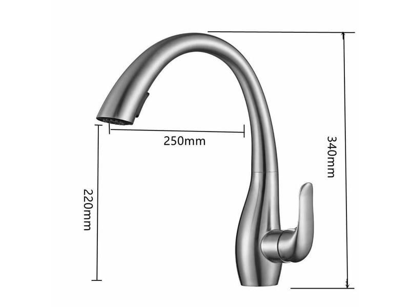 Robinet de cuisine professionnel en nickel brossé – bec pivotant 360° - Conforama B