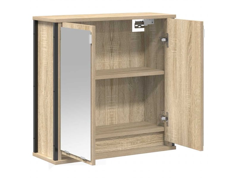  Armoire murale de bain, meuble de rangement miroir chêne sonoma 60x21x60 cm  - Conforama D