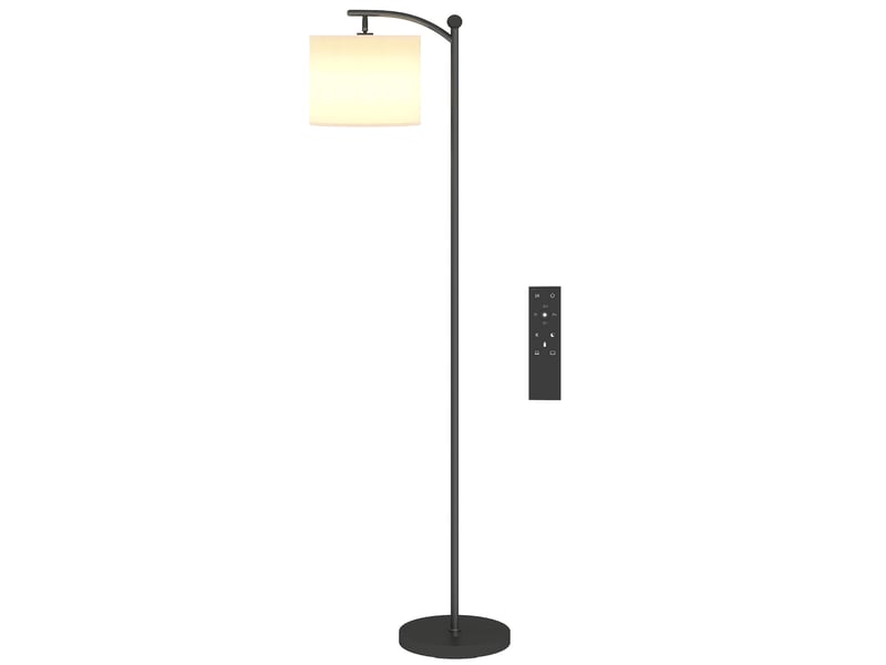  Lampadaire led à intensité variable avec télécommande, 11 températures et 11 niveaux de luminosité, minuterie 60 minutes, noir  - Conforama A