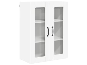 Meuble mural de cuisine, cabinet en verre mural blanc 60x31x80cm shl875