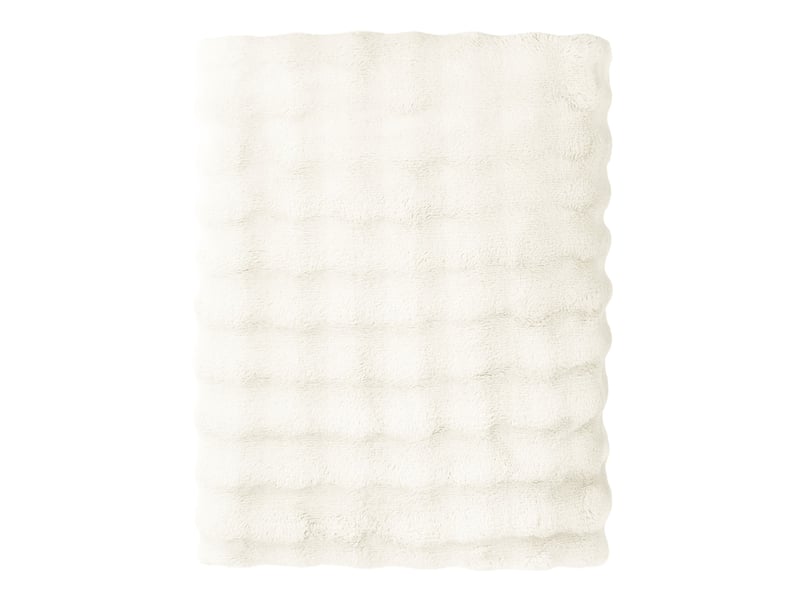 Plaid fourrure cocooning écru 150x200 bubble  - Conforama A