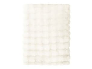 Plaid fourrure cocooning écru 150x200 bubble