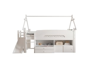 Lit mezzanine 90x200 cm DZMDIP coloris blanc