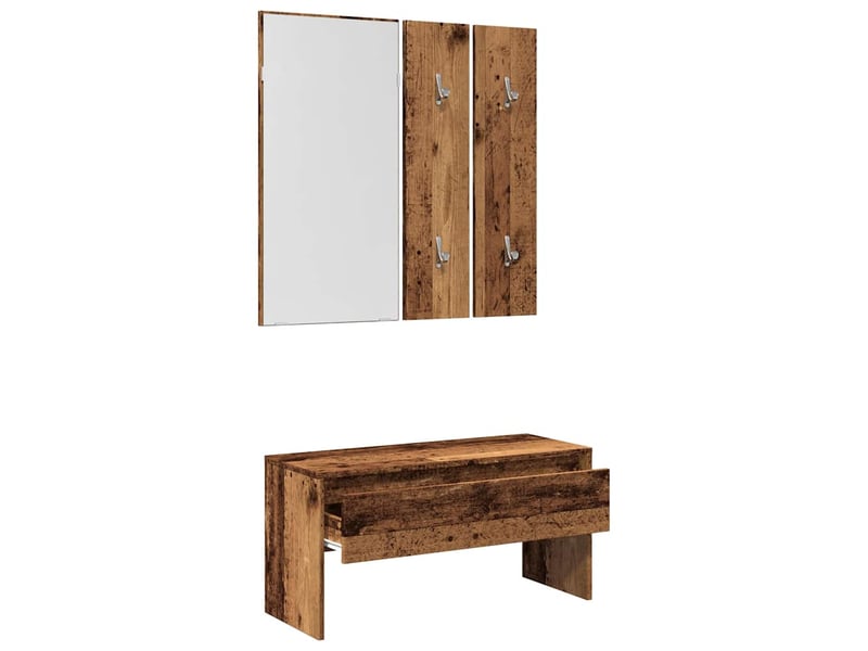  Ensemble de meubles de couloir vieux bois bois d'ingénierie shl42939  - Conforama D