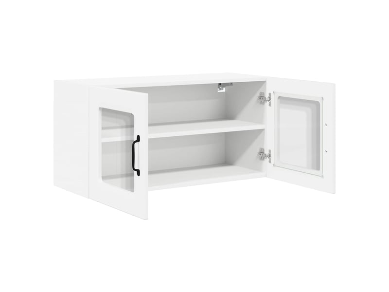  Meuble mural de cuisine, cabinet en verre mural blanc brillant 80x31x40cm shl5859  - Conforama E