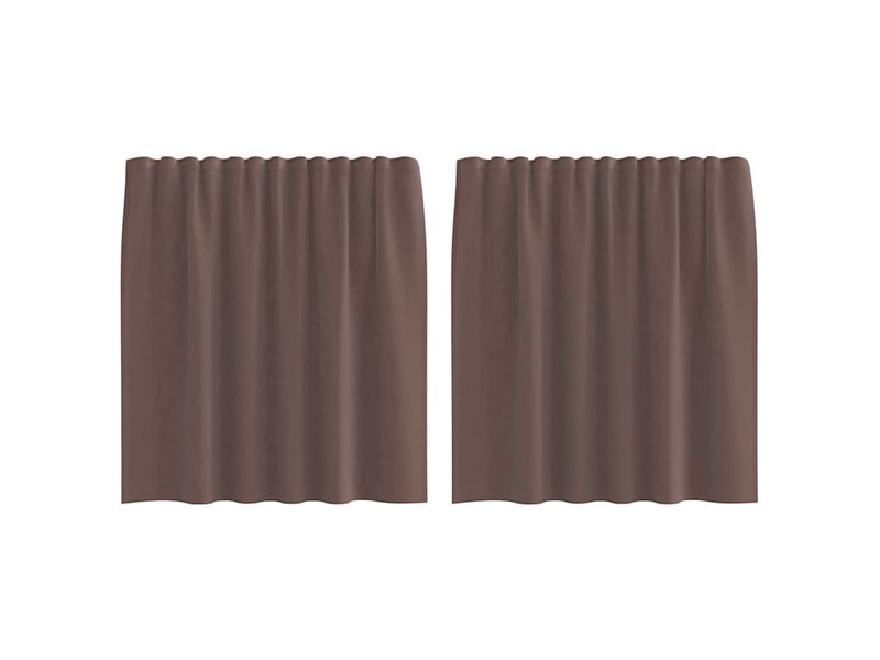  Lot de 2 rideaux en voile, voilages avec passe-tringles marron cf44470  - Conforama A