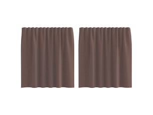 Lot de 2 rideaux en voile, voilages avec passe-tringles marron cf44470