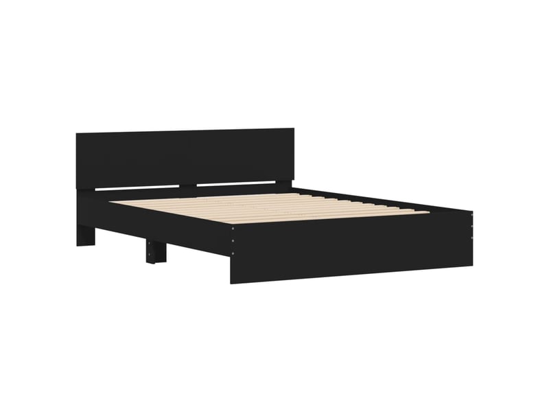  Lit double- lit adulte -  cadre de lit sans matelas noir 150x200 cm  - Conforama C