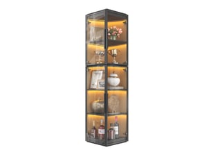 Vitrine coloris noir 4 étagère(s) SAPGAKS  - 40 cmx170 cm