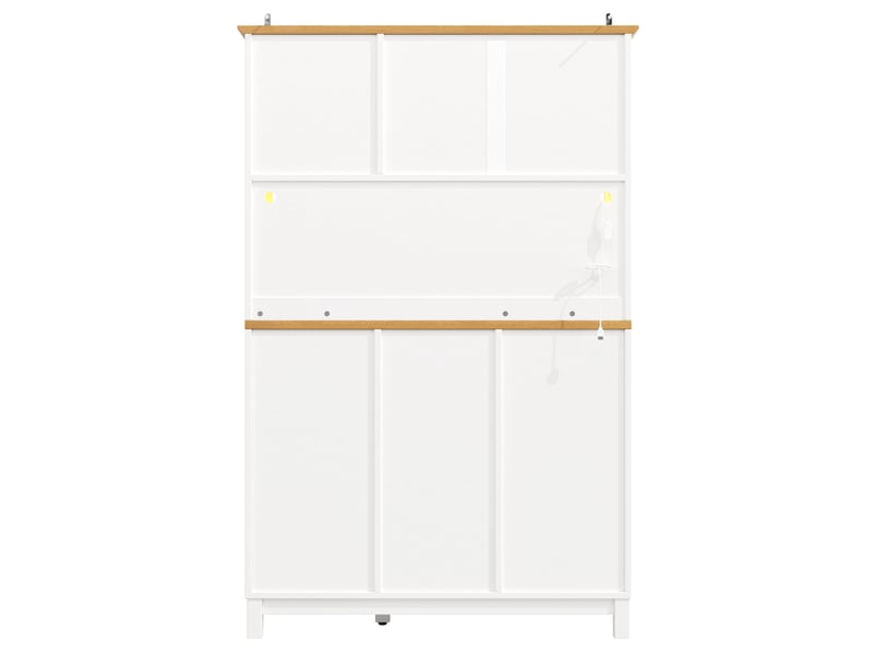  Buffet 104x40x180 cm 4 portes led mdf blanc  - Conforama D