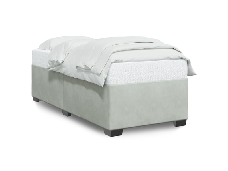 Lit simple- lit adulte -  cadre de lit sans matelas gris clair 100x200 cm velours  - Conforama A
