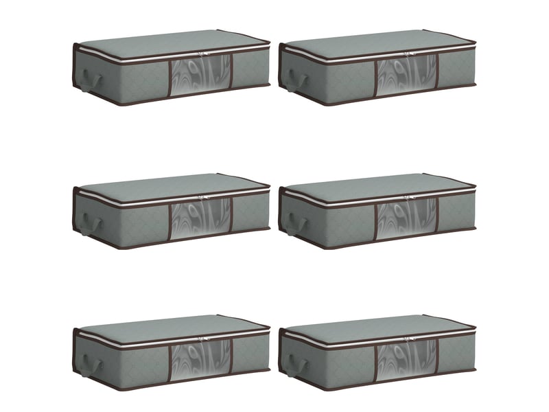  Boîte de rangement avec fenêtre latérale transparente 6 pcs gris shl27944  - Conforama A