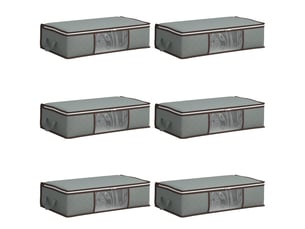 Boîte de rangement avec fenêtre latérale transparente 6 pcs gris shl27944