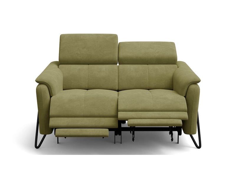 Canapé 2 places roden, 2x relax, tissu velours olive RODEN - Conforama C