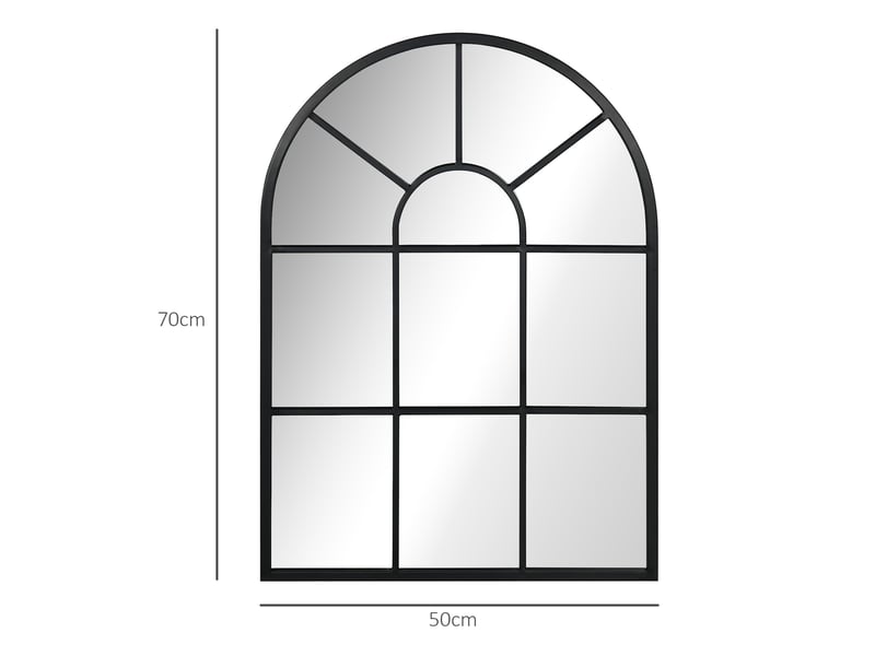  Miroir mural en métal cadre doré en forme de voûtée – décoration pour entrée ,chambre à coucher, salon – 70 x 50 cm  - Conforama C