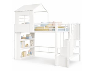 Lit mezzanine 90x200 cm VIVRYN coloris blanc