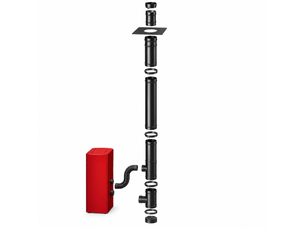 Kit conduit vertical avant tubage pour poêle à granulés 80125 mm - noir laqué