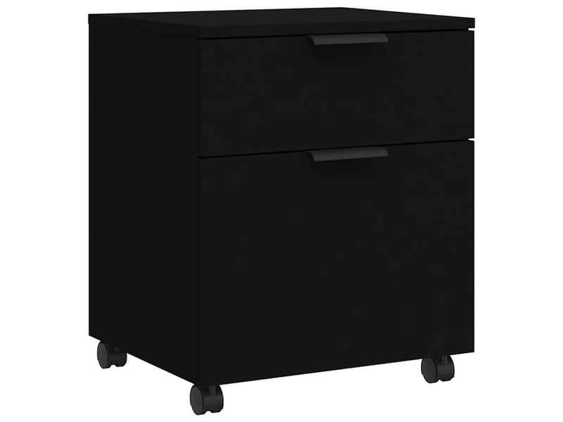  Caisson de bureau, classeur mobile avec roues noir 45x38x54 cm bois d'ingénierie  - Conforama A