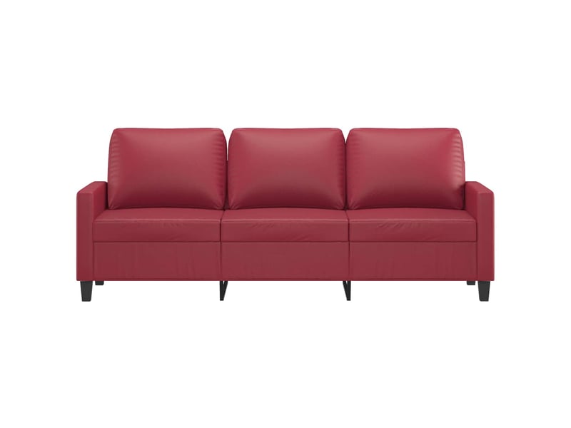  Canapé droit fixe, canapé à 3 places rouge bordeaux 180 cm similicuir shl3085  - Conforama C